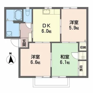 ヴェルディハイツ C棟【2階】の間取り