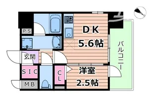 ジオエント梅田北リバーフロント【5階】の間取り