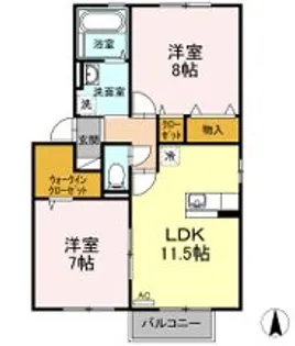 神奈川県小田原市飯泉【アパート】の間取り