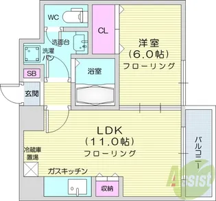 メゾンドール大町【5階】の間取り