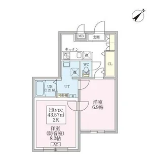 スカイラシクラス平和台【2階】の間取り