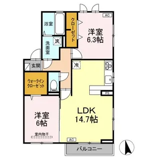 フランメゾン【2階】の間取り