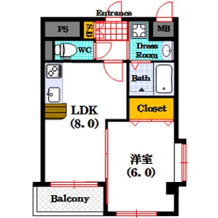 パラッツォディ上本町【7階】の間取り