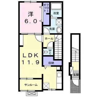 EL GRACEII【2階】の間取り