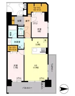 ロイヤルパークスリバーサイド【8階】の間取り