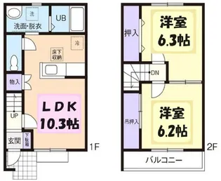 埼玉県児玉郡美里町大字木部【アパート】の間取り