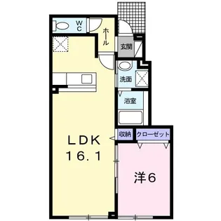 パレスミノル【1階】の間取り
