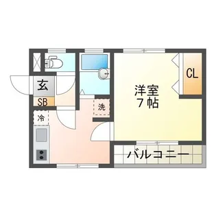 ベルエール上浜【1階】の間取り
