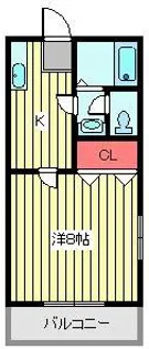 トヤマハイツII【2階】の間取り