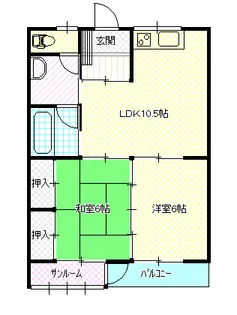 メゾンみたけII【2階】の間取り