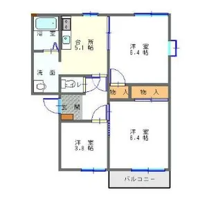 大伊ハイツC【2階】の間取り