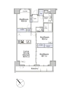クラシアム神奈川台場【4階】の間取り