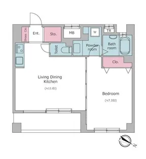 レジディア三越前【13階】の間取り