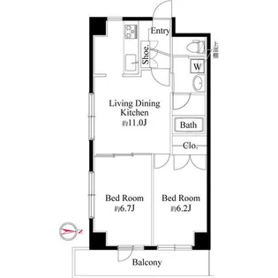 グリーンビュー江古田【1階】の間取り