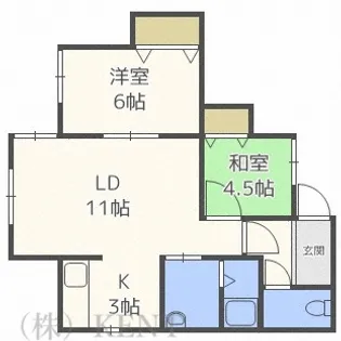 ESハイツB【1階】の間取り