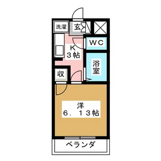 三輪ハイツ一の瀬【1階】の間取り