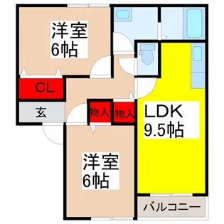 サンハーモニー大和田F【1階】の間取り