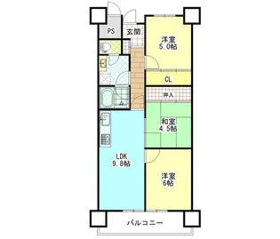 グラン・ドムール津高【7階】の間取り