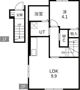 LeveL vijf B(ルベルファイフB)【2階】の間取り