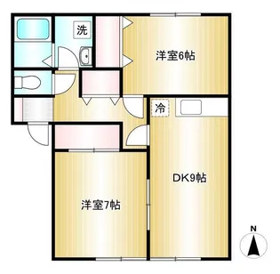 ロイヤルガーデン広面B【1階】の間取り