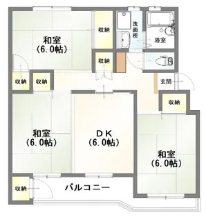 鎌ヶ谷グリーンハイツ17号棟【4階】の間取り