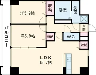 ソレイユ御蔵町(おくらまち)【6階】の間取り