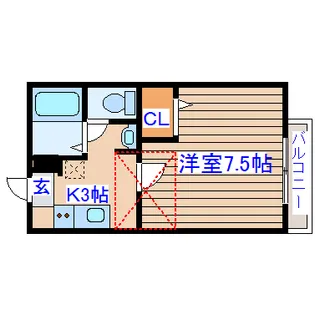 Kハウス伍番館【1階】の間取り
