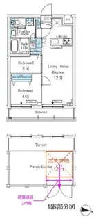 プライムブリス中野富士見町I【1階】の間取り