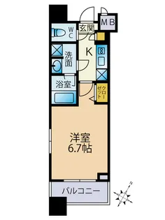 エル・グランジュテ横濱【7階】の間取り