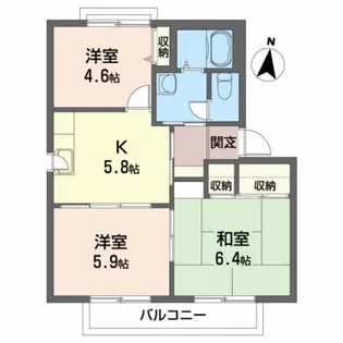 コンフォルタ藤沢町 D【2階】の間取り