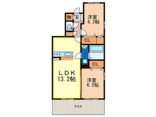 ステラ感田【1階】の間取り