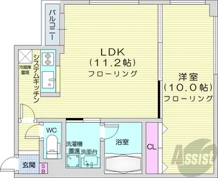 KDXレジデンス南三条【13階】の間取り