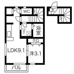 Foluna I・II【2階】の間取り
