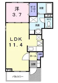 ミ・オガール【1階】の間取り