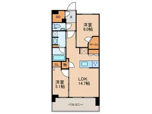プラウド練馬中村橋マークス【4階】の間取り