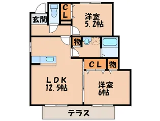 エルブ・ソヴァージュ【1階】の間取り