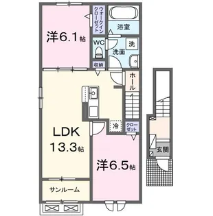 瀬戸アパートB【2階】の間取り