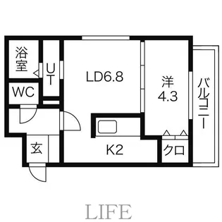 アンクレー南郷【4階】の間取り