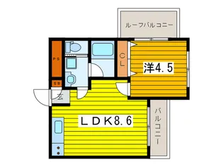 グリ-ンヒル【4階】の間取り