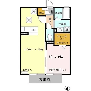 グランモアパーシモン【1階】の間取り