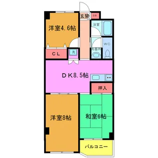フロントアイランドハイツ【3階】の間取り