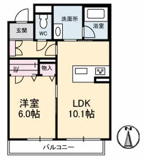ブリリアントコート【2階】の間取り