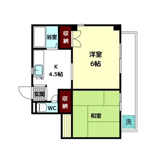 ファミール聖和【1階】の間取り