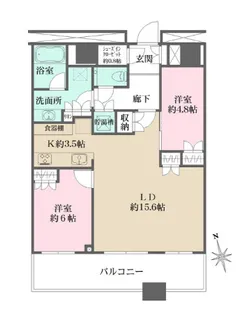 勝どきザ・タワー【25階】の間取り
