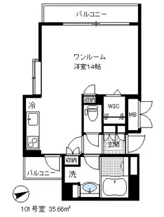 アストラル祐天寺【1階】の間取り