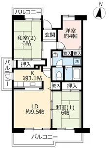 URアルビス伊丹千僧【4階】の間取り