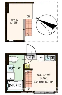 ハーモニーテラス大口通【2階】の間取り