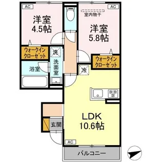 MOKURIE真鍋【1階】の間取り