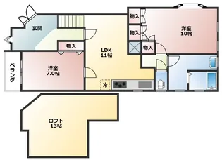 シャトー鶴【2階】の間取り