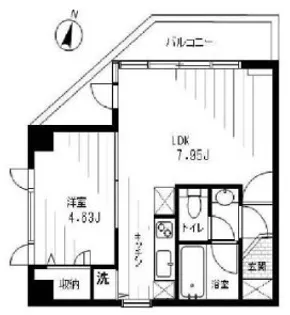 トウセン麻布十番【9階】の間取り